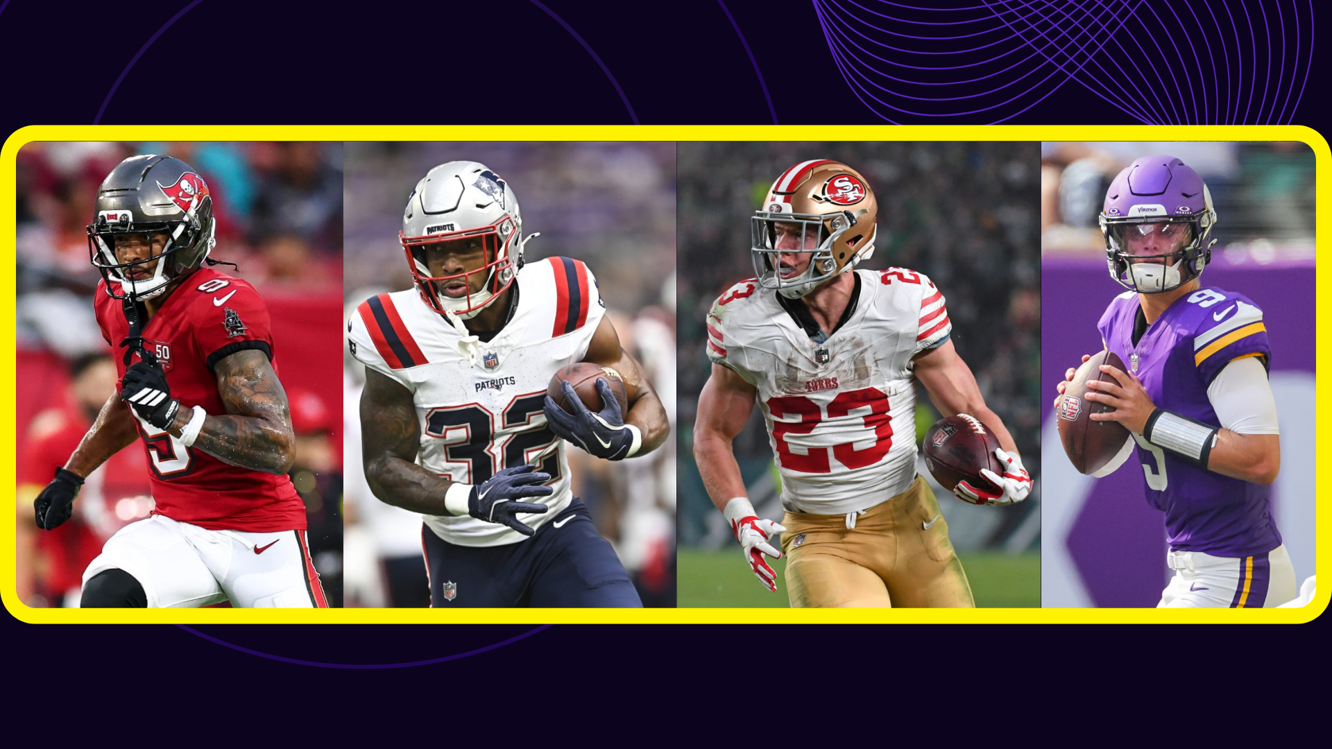 Emeka Egbuka_TreVeyon Henderson_Christian McCaffrey_JJ McCarthy Emeka Egbuka, TreVeyon Henderson, Christian McCaffrey, JJ McCarthy